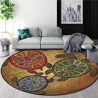 RUGSMAT Turtle Round Area Rug,Three Turtles Ornamental Pattern Floor Seat Pad Home Decorative Indoor Round-59