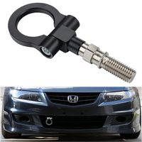 DEWHEL 1.88" Billet Aluminum Front Rear JDM Japanese Racing CAR AUTO Trailer Tow Hook KIT Black for Honda Fit 09-13