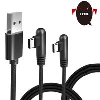 HFF Direct USB C Cable 90 Degree Right Angle [2-Pack 6.6ft] USB C to USB A Fast Charging Aramid Fibe