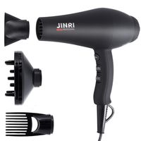 1875W Professional Salon Infrared Hair Dryer, Negative Ionic Blow Dryer for Fast Drying, AC Motor Light Weight Hair Blow Dryer with Diffuser & Concentrator & Styling Pik Comb (Black)