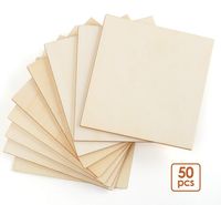 ilauke 5'' Wooden Squares Unfinished Wood Pieces 50 Pcs Blank Wood Slices Wooden Square Cutouts for DIY Crafts Painting Staining Burning Coasters