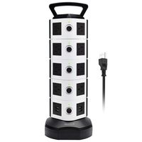 Power Strip Tower JACKYLED Surge Protector Electric Charging Station 3000W 13A 18 AC Outlets 4 USB Ports with 16AWG 6.5ft Heavy Duty Extension Cord Universal for Home Office