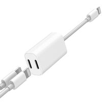 [Apple MFi Certified] Dual Lightning Headphone Jack Adapter Dongle iPhone Audio Adapter Apple Connectors for iPhone Xs/Xs Max/XR/X/8/8Plus/7/7Plus 2 in 1 Earphone Splitter Adapter Charger Cable