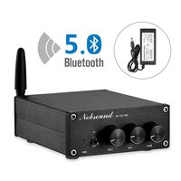 Nobsound 2 Channel Bluetooth 5.0 Amplifier , Class D Stereo Audio Amplifier , Mini Home Theater Power Amp , Digital Power Amplifier Receiver , 200W , Treble & Bass Control (NS-15G PRO)