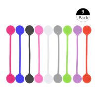 Magnetic Twist Ties Reusable Cord Organizer, Agde 9PC Magnet Organizer Cable Clips Wire Management Ties Strap Earphone Winder Refrigerator Magnets Bookmarks Keychain for Indoor Outdoor Travel