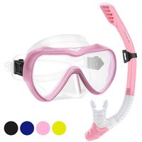 SwimStar Snorkel Set for Women and Men, Anti Fog Tempered Glass Snorkel Mask for Snorkeling, Swimming and Scuba Diving, Anti Leak Dry Top Snorkeling Gear Panoramic Silicone Goggle No Leak Pink