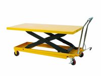 Wesco 273261 Long Scissors Lift Table with Handle, Polyurethane Wheels, 1,100 lb. Load Capacity, 63" x 32" Tabletop, 36 Height