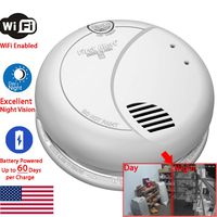 SecureGuard Night Vision WiFi 60 Day Battery Powered Smoke Detector Spy Camera with 120° Degree Viewing Angle (120°, Night Vision, WiFi, 60 Day Battery, Made in The USA)