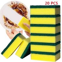 KOUYE- 10/20pcs Sponges Home Kitchen Double Layer Soft Strong Water Absorption Dishwashing Sponge