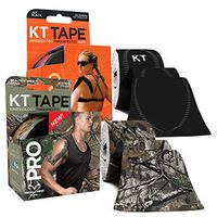 KT Tape PRO Synthetic Kinesiology Tape Two-Roll Bundles - 40 Count Precut I-Strips - Realtree Camo & Jet Black