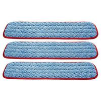Rubbermaid Commercial Q410 HYGEN Microfiber Room Mop Pad, Damp, Single-Sided, 18-Inch, (Pack of 3) (Red)