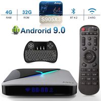 Android 9.0 TV Box, 4GB 32GB EstgoSZ Smart 4K Android TV Box Amlogic S905X3 A55 CPU G31 GPU HDMI 2.1/H265 VP9 Decoding/2.4G 5.0G Wifi/100M LAN/BT4.2/USB3.0 Android Box with Mini Wireless Keyboard