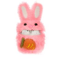Ownest Compatible AirPods Plush Fluffy Girl Case with 3D Doll Rabbit Cute Case for Airpods 2 &1,Cute for Airpods-Pink Bunny
