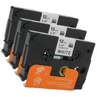 3 Pack Compatible Standard Laminated Label Tape Replacement for Brother P-Touch Tze-231 TZe231 TZ231 Labeling Tape for Brother PT-D210 PT-H100 PT-D400 PT-D600 (0.47 Inch x 26.2 Feet 12mm x 8m) ANMO