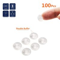 Soft Close Cabinet Bumper 100 PCS Clear Adhesive Rubber Bumper Sound Dampening for Drawers Cutting Boards Picture Frames Non Slip Especial Circular Dots Shaped