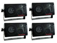 4) NEW PYRAMID 2060 600W 3-Way Car Audio Mini Box Speakers Stereo Indoor System