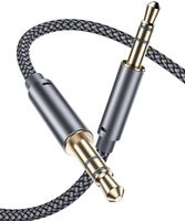 JSAUX AUX Cable, [4ft/2 Pack- Copper Shell, Hi-Fi Sound] 3.5mm Auxiliary Audio Cable Nylon Braided Aux Cord Compatible Car/Home Stereos,Speaker,Headphones,Sony,Echo Dot,Beats - Grey