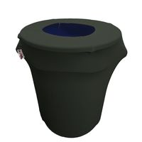 LA Linen Stretch Spandex Trash Can Cover 32-Gallon Round,Black