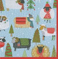 Entertaining with Caspari Warm and Wooly Paper Cocktail Napkins (Box of 40)