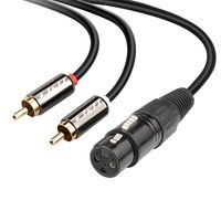 J&D XLR to 2 RCA Y Splitter Patch Cable, PVC Shelled Unbalanced Dual RCA Male to XLR Female Stereo Audio Interconnect Cable Adapter for Speaker Condenser Mic Mixer AMP, 6 Feet