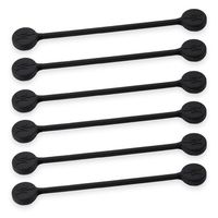 TwistieMag Strong Magnetic Twist Ties - The Total Eclipse Collection - Jet Black 6 Pack - Super Powerful Unique Solution For Cable Management, Hanging & Holding Stuff, Fidgeting, Or Just For Fun!