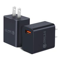 Quick Charge 3.0 Wall Charger, OKRAY 2 Pack 18W Fast Charging USB Wall Charger Power Adapter USB Plug Compatible 10W Wireless Charger, iPad Pro, Tablets, iPhone, Samsung Galaxy, LG, HTC (Black Black)