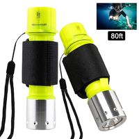 Garberiel 2 Pack Diving Flashlight, Super Bright Diving Light 3 Modes Underwater Torch for Scuba Diving, Night Snorkeling (Battery Not Include)