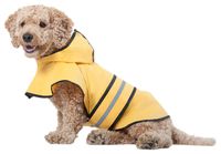 Fashion Pet Dog Raincoat For Small Dogs | Dog Rain Jacket With Hood | Dog Rain Poncho | 100% Polyester | Water Proof | Yellow w/ Grey Reflective Stripe | Perfect Rain Gear For Your Pet! by Ethical Pet