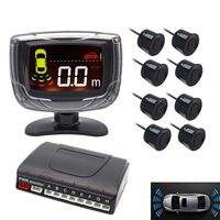 LED Display Car Rearview Reverse Radar System with 8 Parking Sensors, Sizet Front and Rear Parking Buzzer Beeps + LED Distance Display