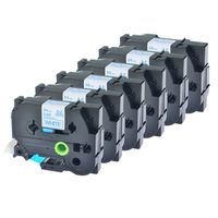 GREENCYCLE 6PK Blue on White Label Tape Compatible for Brother TZE 253 TZe253, 1 Inch, PT-1600 Labeling Maker