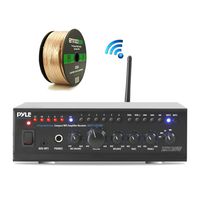 Pyle 240-Watt WiFi Bluetooth Stereo Amplifier Receiver Professional Home Theater Audio System, Enrock Audio 14-Gauge 50 Foot Speaker Wire (No Speaker)