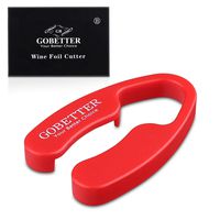 GoBetter [Pack of 2] Wine Foil Cutter, 4 Stainless Blades Foil Remover for Wine Bottles - Removes Foil Top Effortlessly - Gift Box Package for Wine Lovers (Red)