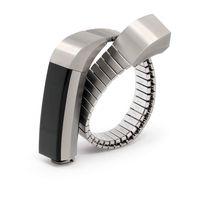 Twist-O-Flex Metal Expansion Brushed Stainless Steel Stretch Band Replacement for The Fitbit Alta and Alta HR in a Size S by Speidel