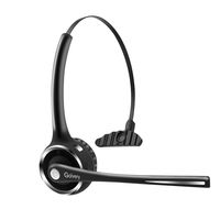 Golvery Trucker Bluetooth Headset, Wireless On-Ear Office Headset with Noise Canceling Hands-Free for Call Center, Skype, VoIP, Multi Point, 15 Hours Talking Time, Supports A2dp Music Playing