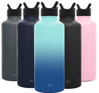 Simple Modern 84 oz Summit Water Bottle with Straw Lid - Hydro Vacuum Insulated Flask Double Wall Half Gallon Chug Jug - 18/8 Stainless Steel Ombre: Pacific Dream