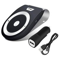 Feefine Bluetooth Car Kit Hands Free, Aigital Bluetooth in-Car Speakerphone on Sun Visor, Clear Sound for Handsfree Calling Music, AUTO Power ON Function for iPhone Samsung