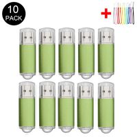 10PCS 2.0/3.0 USB Flash Drive Pen Drive Memory Stick Thumb Stick Pen Black (2.0/32GB, Green)