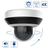IP POE PTZ 4X 4MP Dome Camera,2.8-12mm Lens,Hikvision Compatible 4X Optical16X Digital Zoom, H.265+ Outdoor Mini Security Dome Camera,Alarm,Audio,Indoor&Outdoor SD Card Slot-#PTZIP204