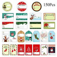 VEYLIN 150 PCS Christmas Gift Tag Stickers, Reindeer Snowman Santa Claus Christmas to and from Label Stickers for Christmas Gift Decoration