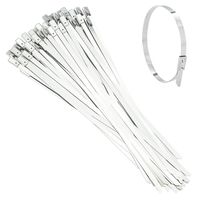 ClipsOne 50 PCS Stainless Steel Wrap Cable Zip Tie