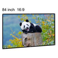 Projection Screen Portable 84 Inch 16:9 Diagonal Portable DIY Indoor Outdoor Movie Projector Screen HD Wall Mounted Home Cinema Theater Screen Matte White for Home School Business Meeting Room Outside