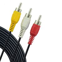 SatelliteSale 3-Male to 3-Male RCA Audio Video Cable for Connecting Your VCR, DVD, HDTV and Other Home Theater Audio Video Equipment (6 Feet)