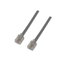 Short Phone Line Cord Fax Modem Landline Small RJ11 Telephone Cable 6P4C (2 Pack) Universally Compatible