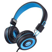 KeeKit Kids Headphones, Noise Reduction School Headphones On-Ear Headsets with Tangle-Free 3.5mm Audio Jack and Microphone, in-line Controller for Children, Teenager, Girls and Boys - Black