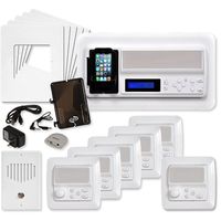IST RETRO Music & Intercom System Package, 5 Rooms (Vertical Frames), White