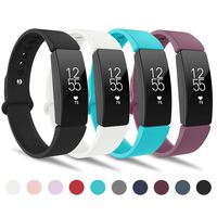 adepoy Compatible with Fitbit Inspire HR Bands for Women Men, Adjustable Replacement Wristbands for Fitbit Inspire/Inspire HR/Ace 2, 4 Pack, Small Black White Teal Wine