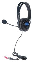 Manhattan Stereo Headset - Lightweight Over-Ear Design, 6 ft. (1.8 m) Connecting Cable and Two 3.5 mm Plugs for Audio and Built-in Adjustable Microphone