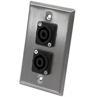 Seismic Audio SA-PLATE10 Stainless Steel Wall Plate with Dual 4 Pole Speakon Connectors