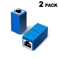 RJ45 Coupler, Internet Cable Connectors Female to Female, Cat6 Inline Couplerin, for Cat7/Cat6/Cat5/Cat5e Ethernet Extension Cable (2 Pack Blue)