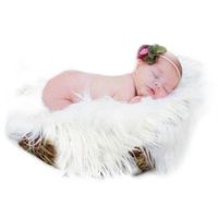 Fascigirl Newborn Photo Prop, Photography Prop Long Fur Photo Blanket Baby Photo Rug